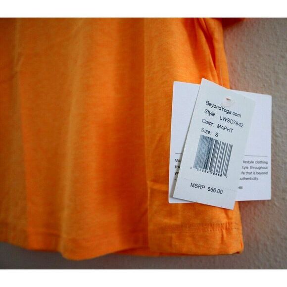 Beyond Yoga LWSD7842 Women's Sz S Orange Featherweight Perspective Cropped Tee - Picture 5 of 7